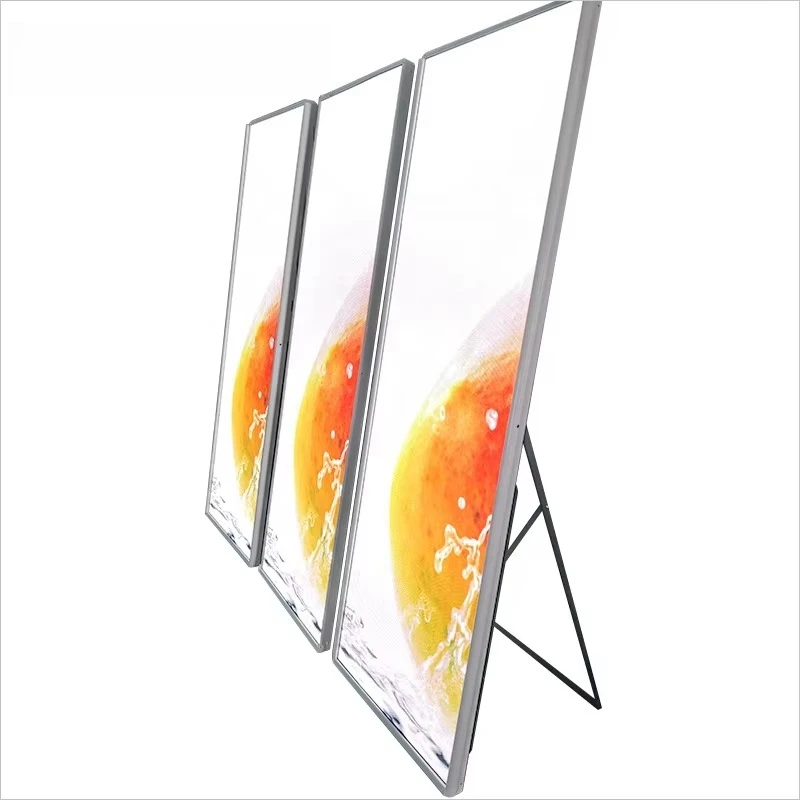 Ultra-Thin Full Color Commercial LED Display Indoor Floor Stand Digital Advertising Poster