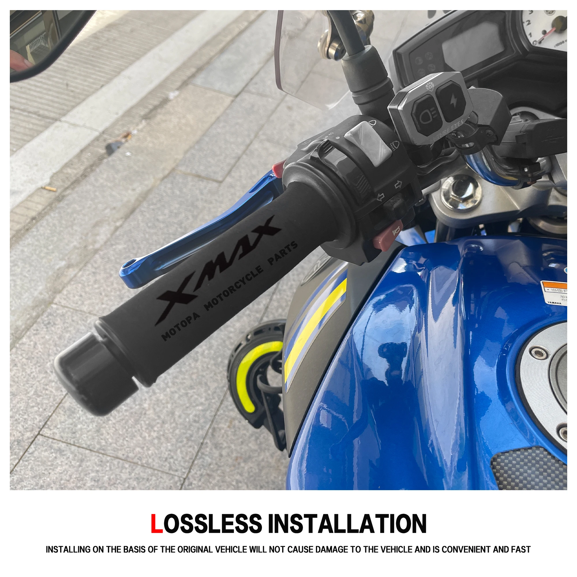 

Для мотоциклов YAMAHA XMAX, NMAX, TMAX, N MAX, NVX: термоусадочные противоскользящие накладки на руль с амортизацией X MAX