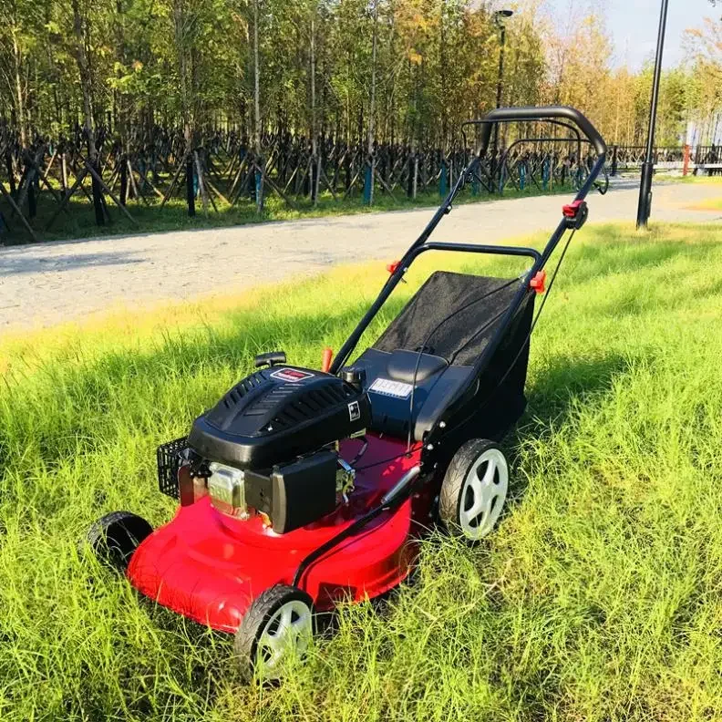 Household Fourstroke Gasoline Selfpropelled Handpushed Lawn Mower High Efficiency Farm Lawn Mower Small Electric Lawn Mower