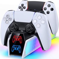 PS5 Controller Charger Station Compatible with Dual Sense & Edge Controllers PS5 Charging Station with LED Indicator for PS5