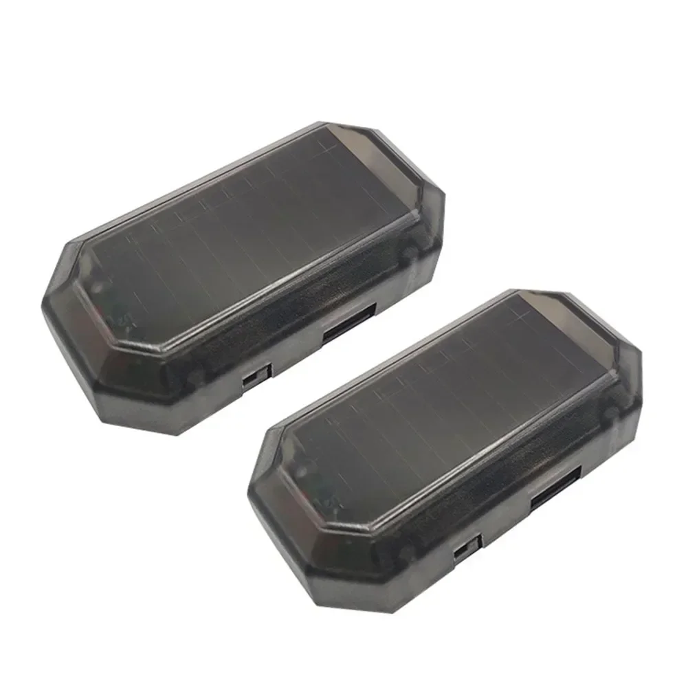 Car Solar Powered Wireless Anti-Theft Caution Lamp LED Flashing Light LED Alarm Fake Anti-theft Decorative Light 5*2.5cm 0.1A