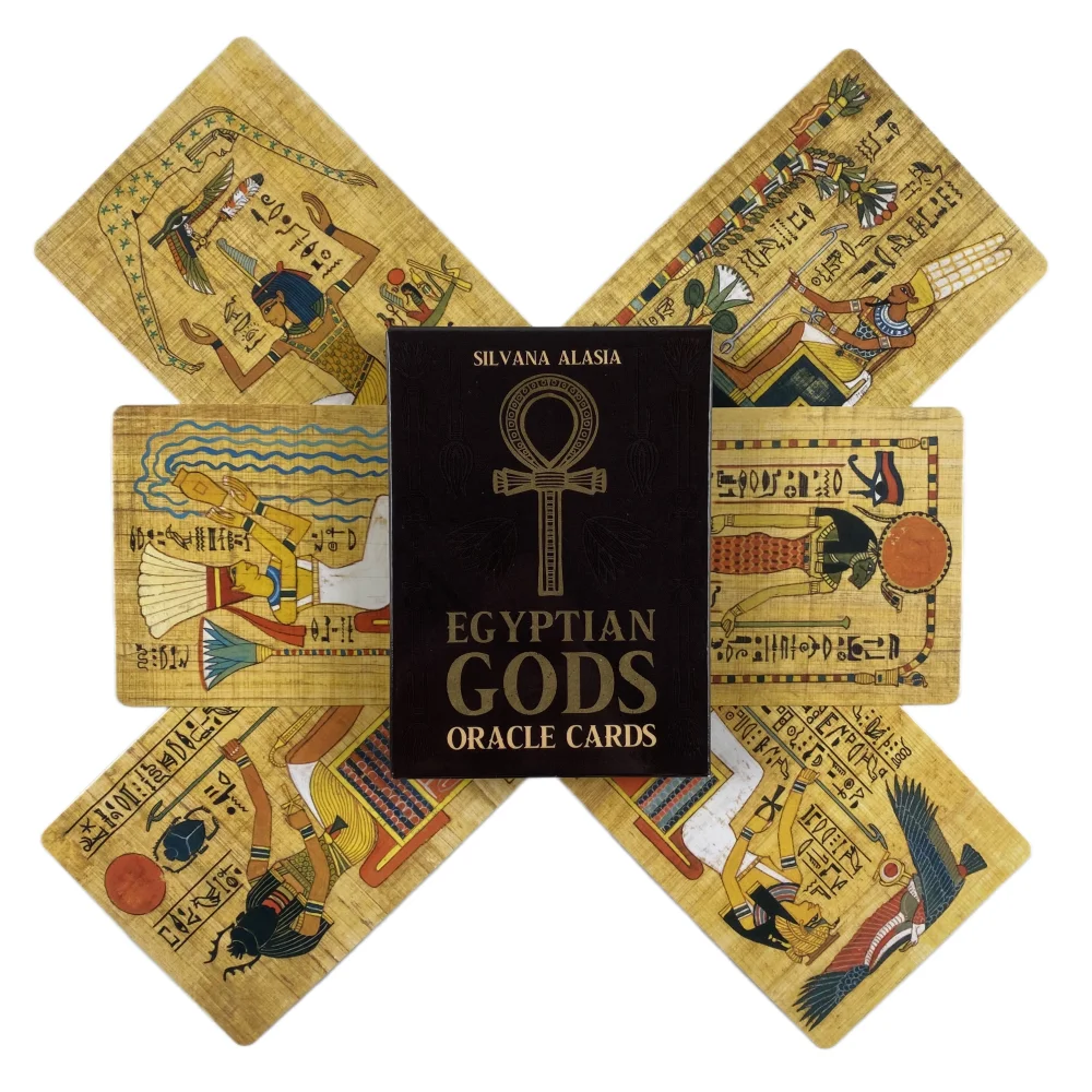 Cartas de oráculo de dioses egipcios, cartas de edición de Tarot, tablero de adivinación de sabiduría en inglés, versión de edición, juego