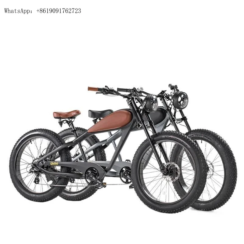 

Clrak Chopper Design 36V 48V 500W 750W Poweul Vintage Bike US Warehouse Fat Tire Electric Mountain Bicycle