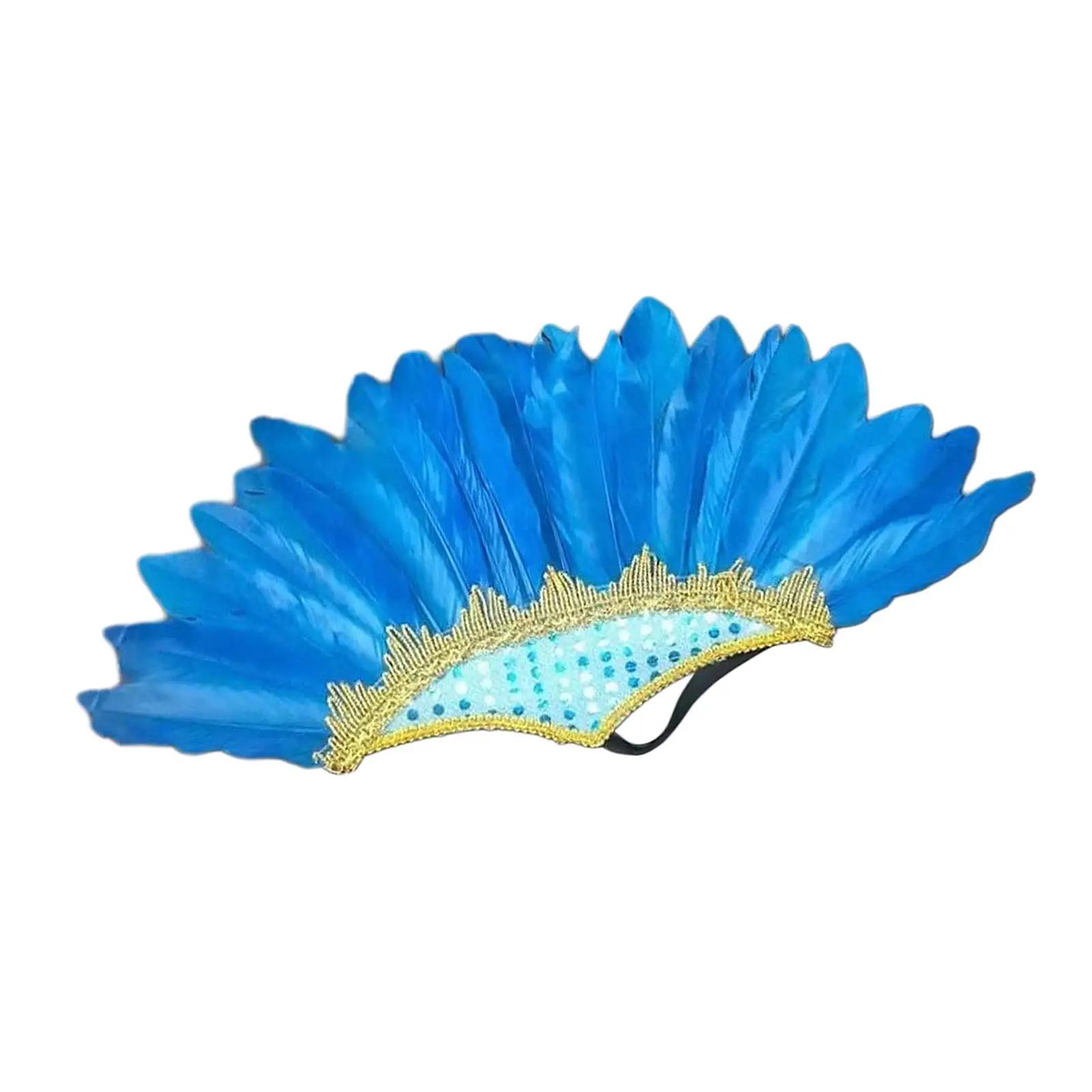 Feather Headdress American Chief Indian Hat Costume Accessories Fashion Headwear Headband for Carnival Cosplay Fancy Dress