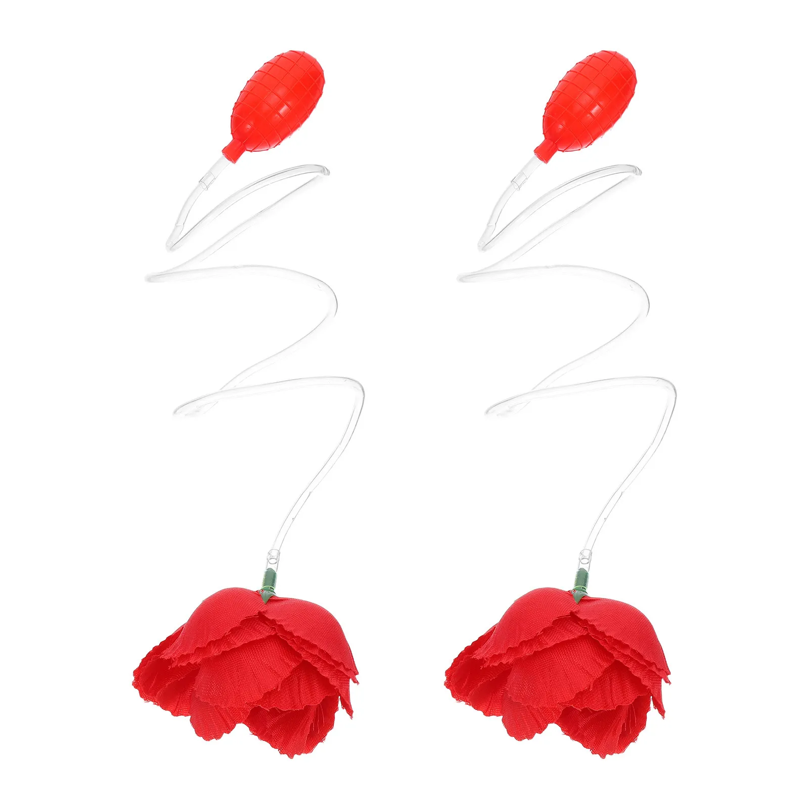 2 szt. Butonierka z czerwonej róży z rozpylaczem wody, rekwizyt do żartów komediowych na ślub, Dzień Prima Aprilis, karnawał, śmieszny gadżet, sztuczny kwiat