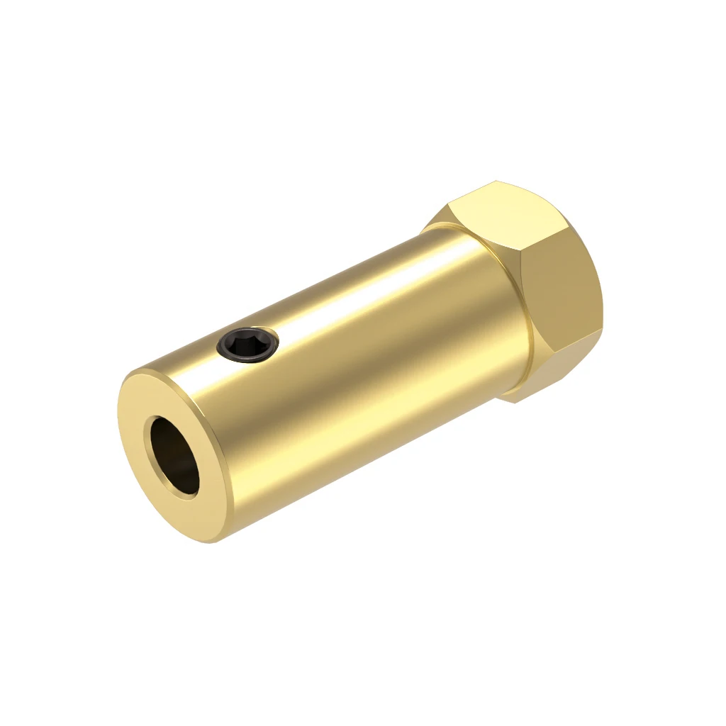 GKTOOLS D12L30 Hex Coupler Brass Tire Connector 3/4/5/6/7/8mm Coupling for Decelerate Motor Shaft Robot Smart Car Wheel