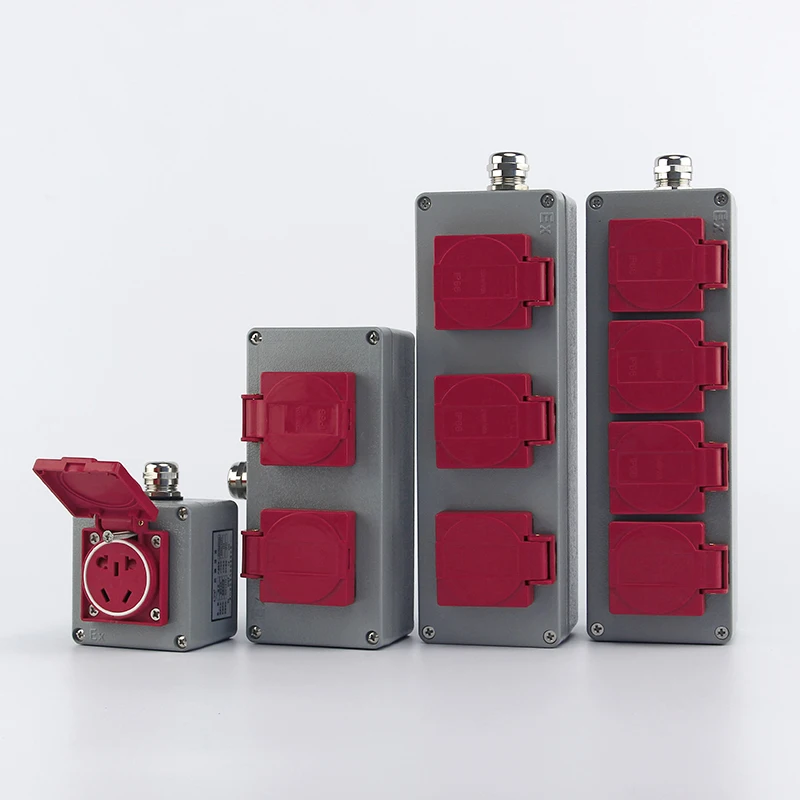 Industrial Cast Aluminum Explosion-Proof Socket Bottom Box Outdoor Waterproof IP66 Exposed Concealed with EX for Safety Equipmen