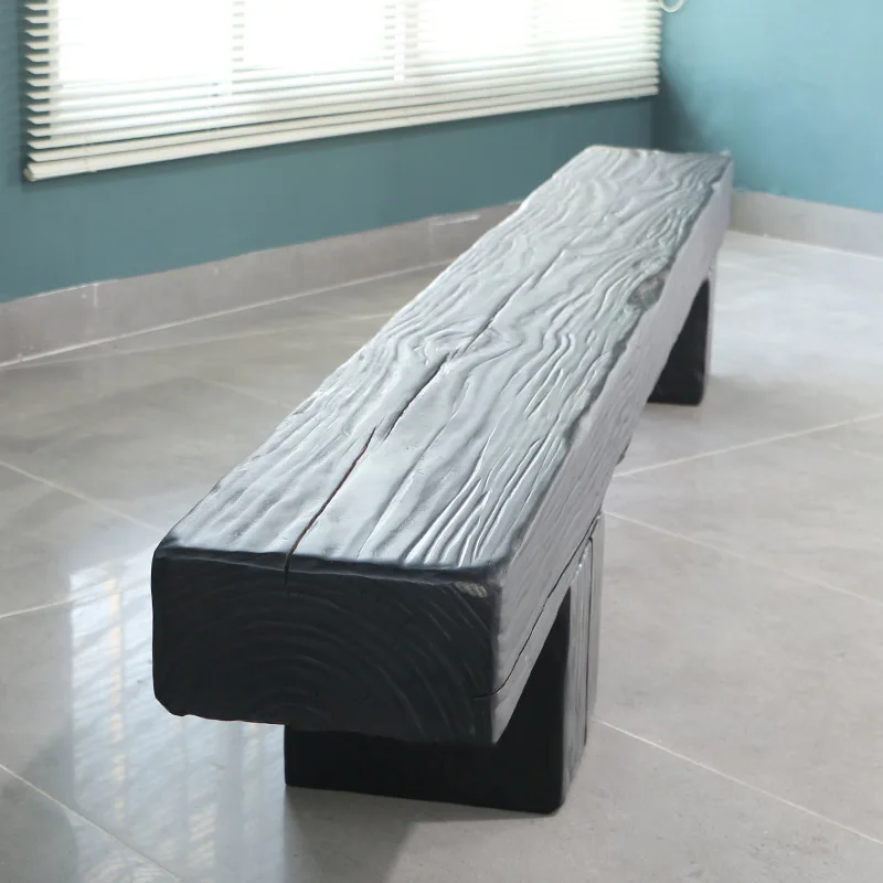 New Chinese-style solid wood long stool homestay dead wind personalized creative