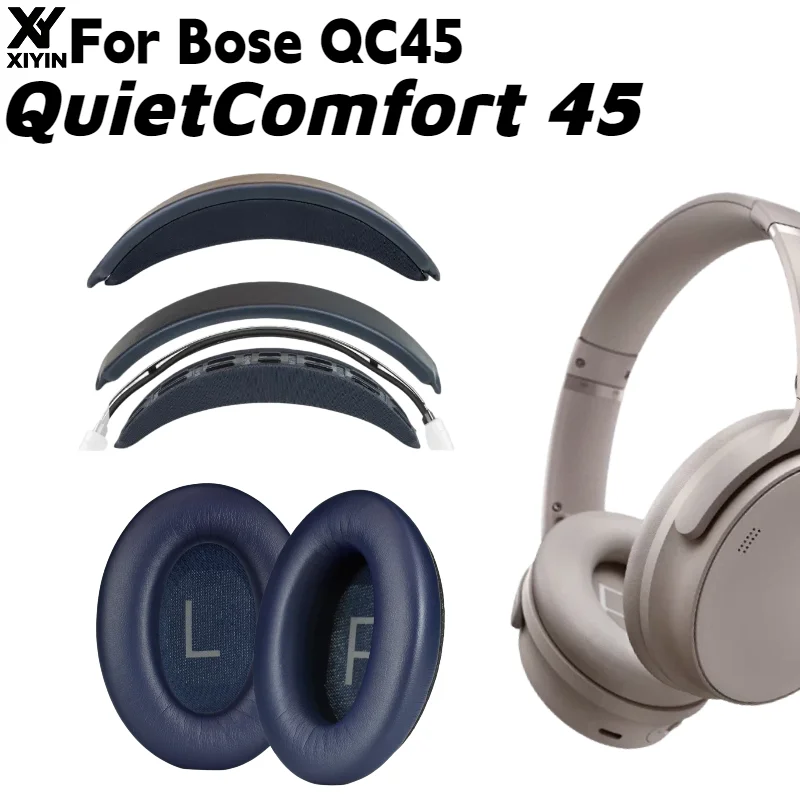 Replacement Snap‑on Headband Cushion Memory Foam Ear Pads For Bose QC45 Headset Repair Parts