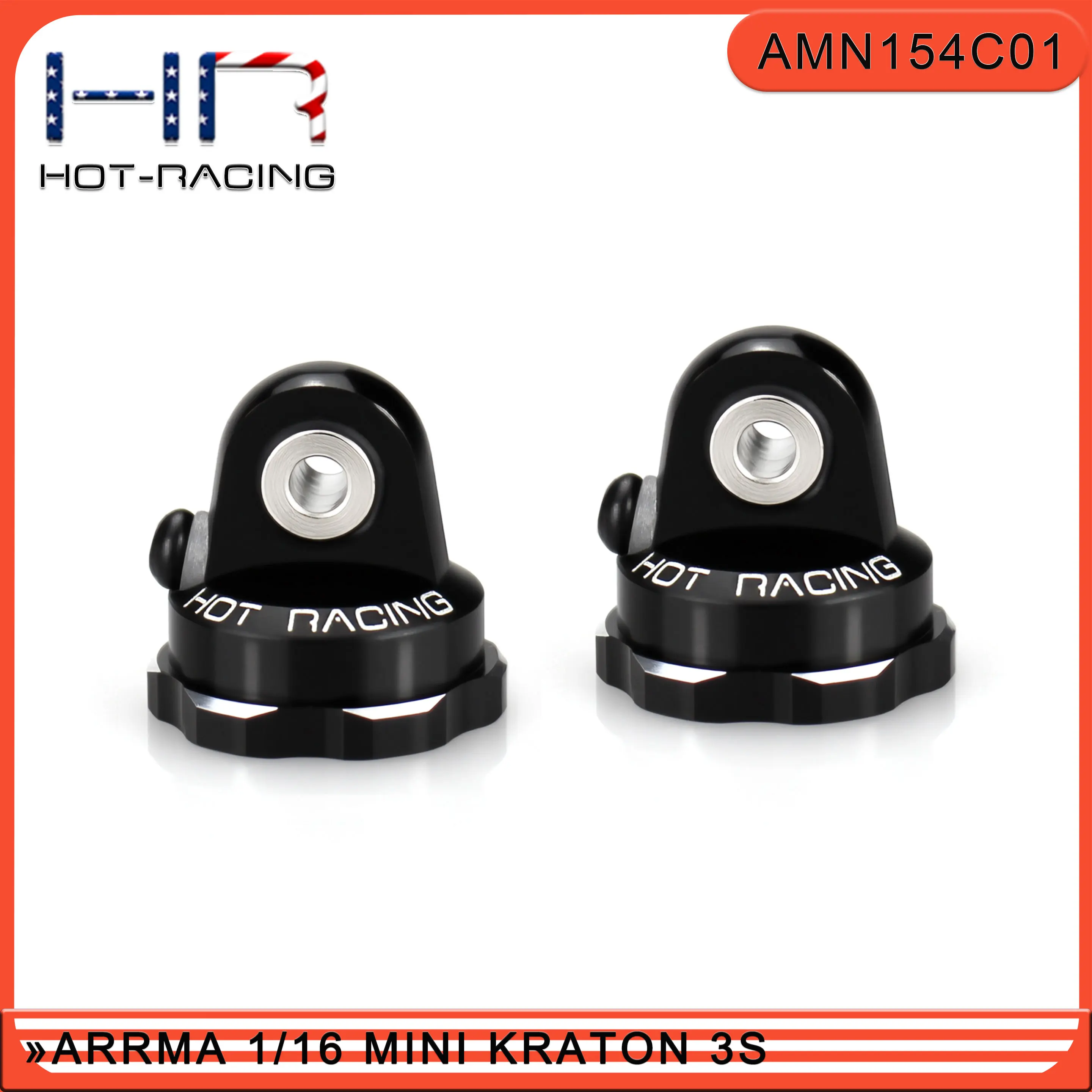 Hot Racing Aluminum bleeder shock caps Arrma Mini Kraton