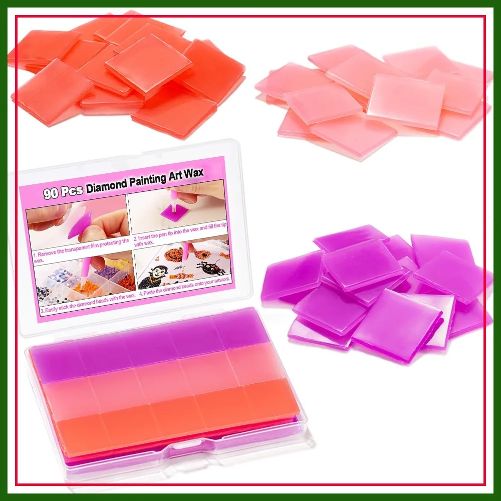 

90 Pcs Diamond Painting Wax Refills, Colorful Putty Glue for Diamond Art Dots Accessories with Storage Box