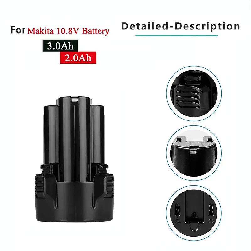 BL1013 10.8V MakitaBL1014 2000mAh 12V Maximum Capacity Li-ion Battery TD090DW 194551-4TD090D LCT203 W LCT204 194550-6 DF030D