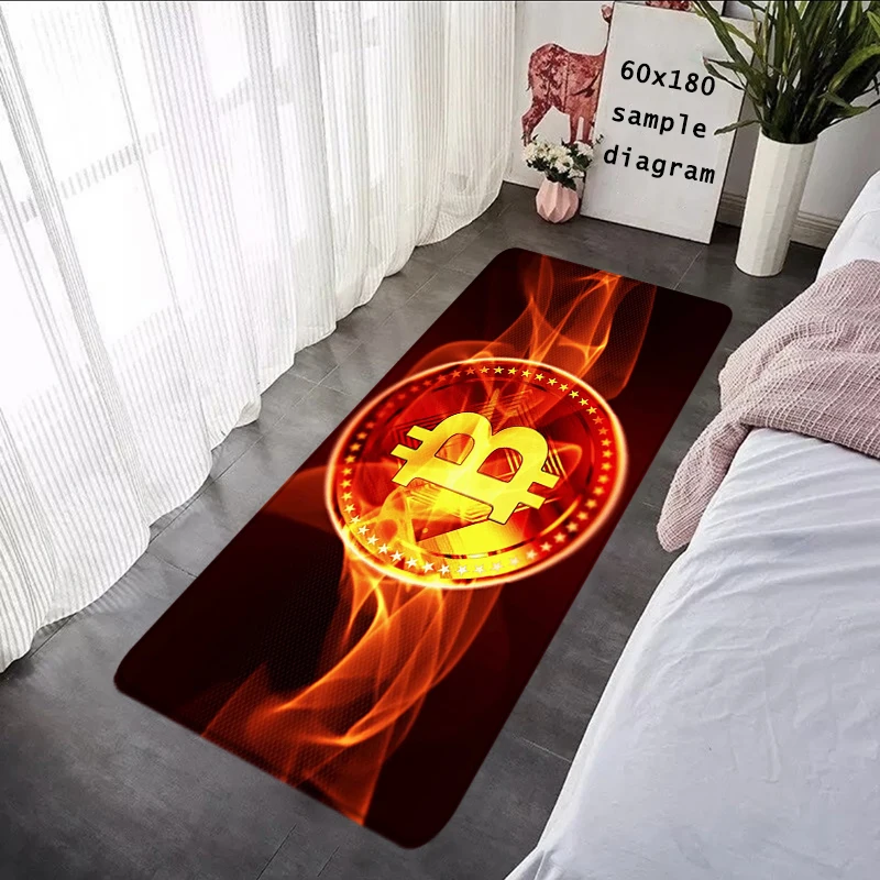 Bedside Rugs Foot Carpets Bitcoin Entrance Doormat Kawaii Rug Floor Mats Soft Carpet Anti Slip Mat Home Kitchen Hallway Decor