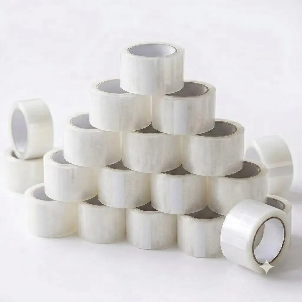 45mm x 50m Transparent Packing Tape 24 Rolls High Adhesion Clear Tape for Heavy Duty Use and Storage