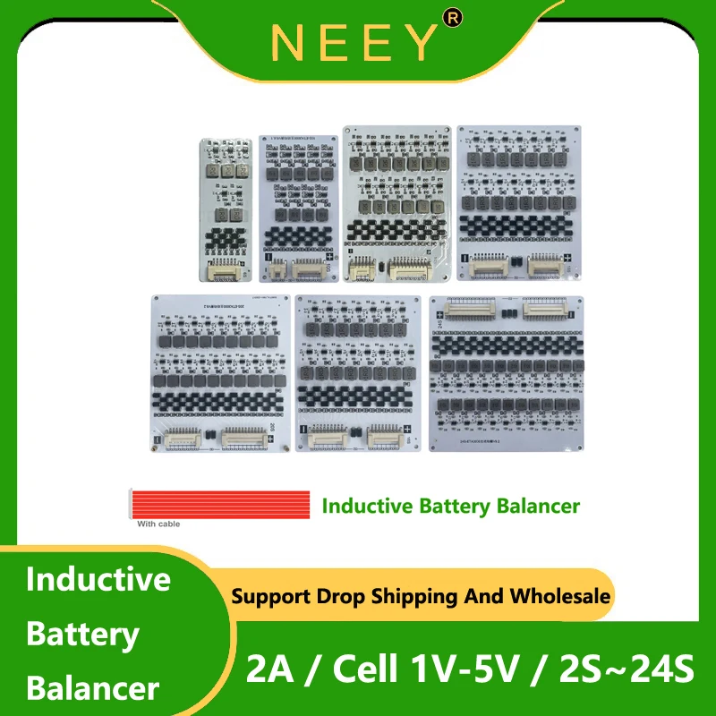 NEEY Lifepo4 Battery Power Bank Board 2A Active Balancer Inductance Module 2S 8S 13S 16S 21S 20S 24S Korektor Transfer energii