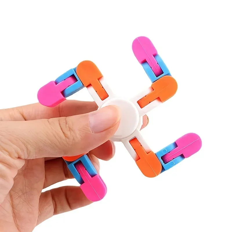 1pcs Variety Fingertip Gyro Chain Gyro Parent-child Games Four-link Bicycle Chain Top Decompression Toy Fidget Spinner Desk Toy