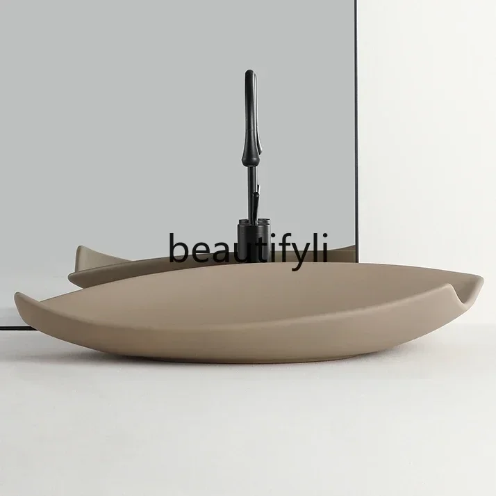 

New Hotel large creative bathroom washbasin table basin Nordic ceramic balcony basin washbasin wash basin household s03