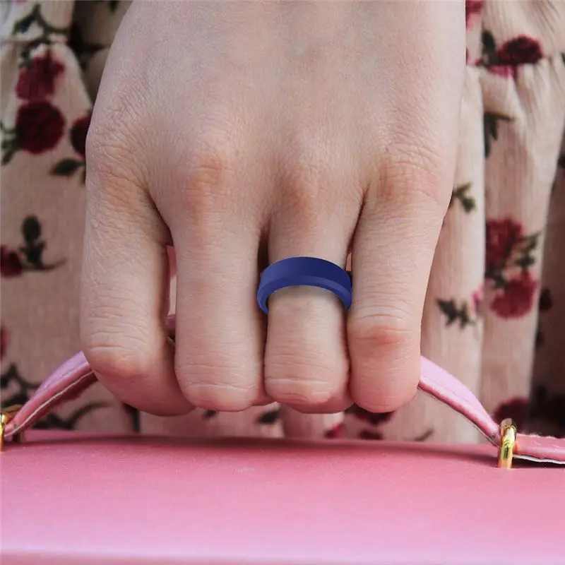 *N21R 8mm Popular Men Women Silicone Cool Rings Silicone Wedding Ring Environmental Outdoor Sports RingX2 8