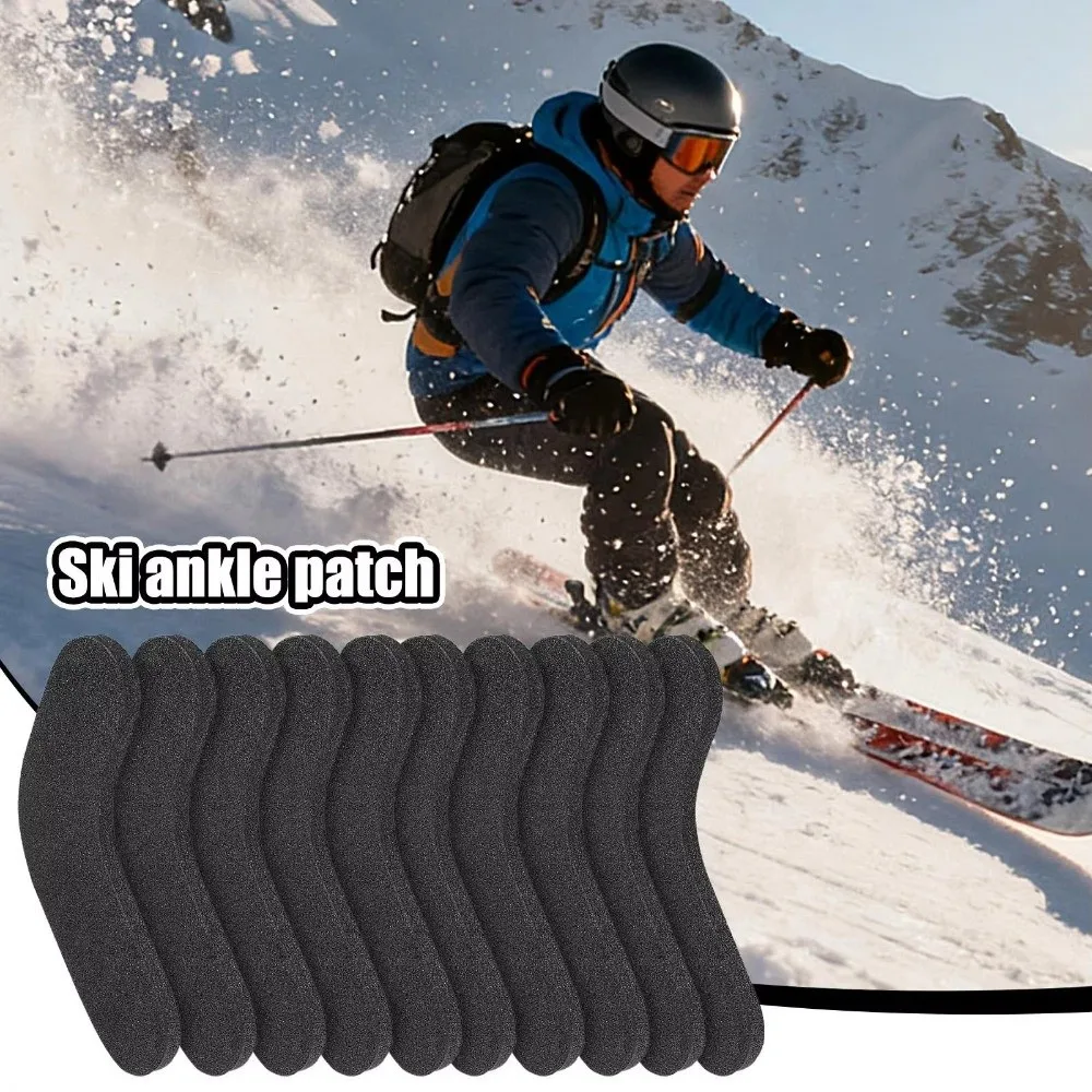 Self-Adhesive Gel Pad for Ski Boots Shock Absorption Soft Foam Ski Boots Heel Protector Anti-Blister Curved Design