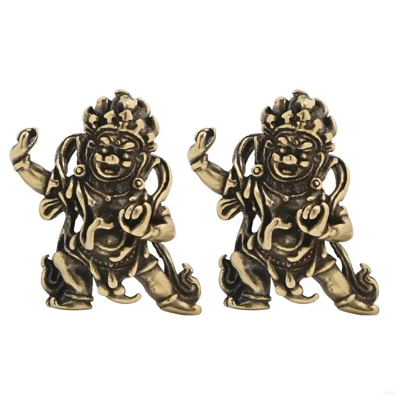 Miniature Brasses Wealth Buddhas Statue Home Decoration Fengshui Artifact Ornament X3UC