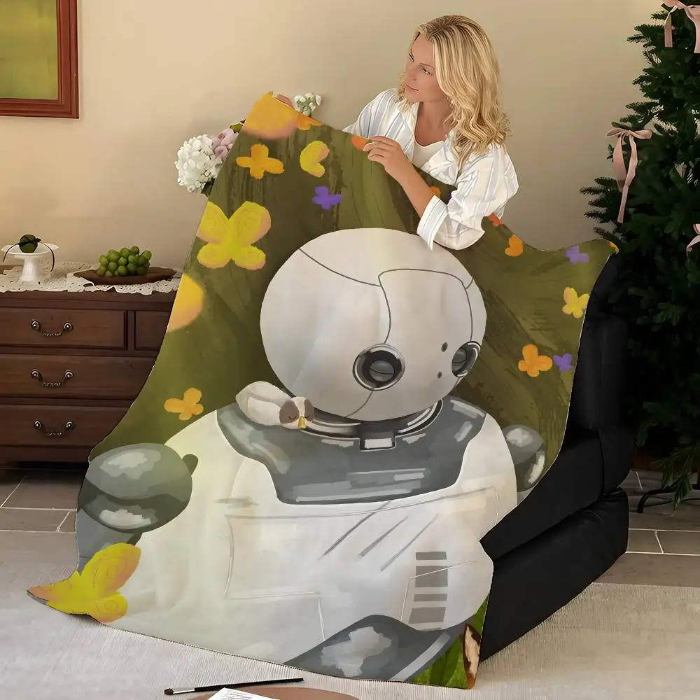 Movie T-The W-Wild R-Robot Throw Flannel Blanket, Soft Warm, Durable & Washable cute Cool