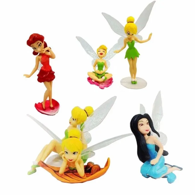 6 pieces/set cartoon Tinker Bell fairy tale girl Tinker Bell PVC action figure toy mini doll children\'s birthday present