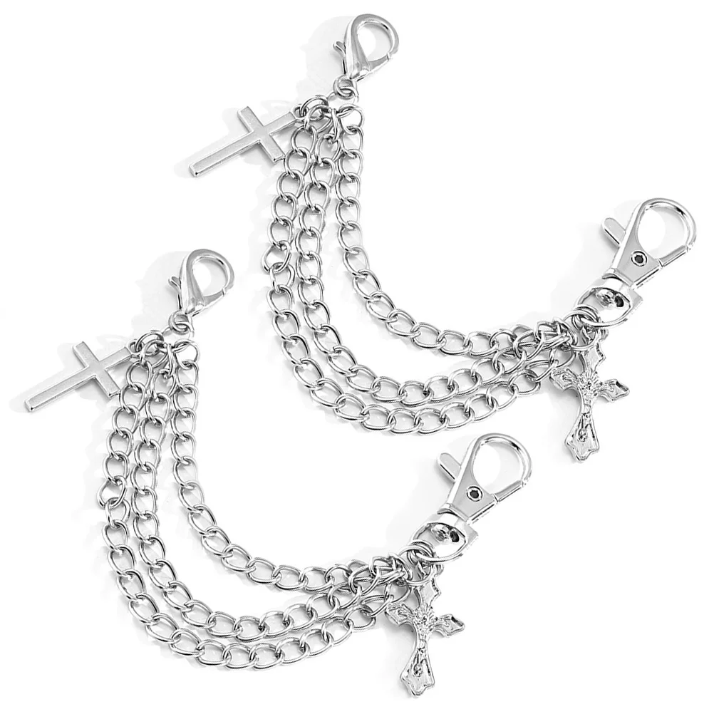 

2 Pcs Three-dimensional Cross Shoe Chain Personalized Decorations Retro Creative Boot Chains Shoe Charm Jewelry Shoelace Charms