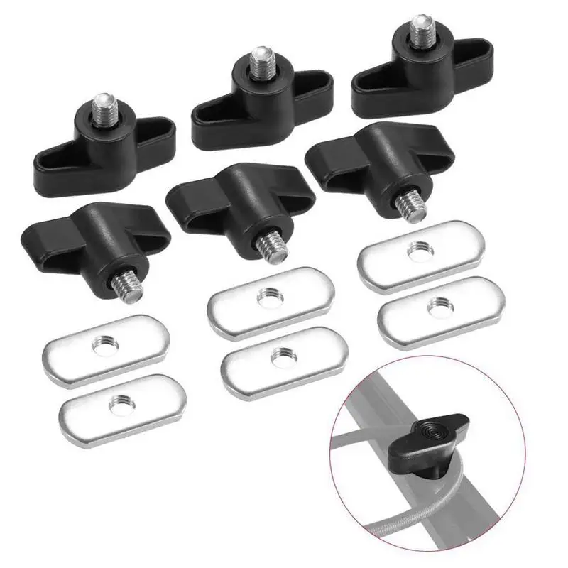 Kayak Track Bolts And Nuts 6pcs Metal Kayaks Track Mounting Screws Mounting Tool Multi-Purpose Lightweight Kayaks Track Screws