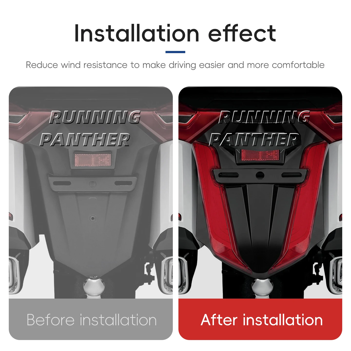 For Honda Golden Wing GL1800 2018- Motorcycle mudguard signal light LED brake steering integrated waterproof modification kit