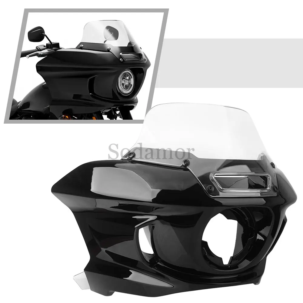 

Motorcycle Front Fairing Windshield Gloss Black Accessories Fit For Harley Softail FXLRST 1YXZ LOW RIDER ST 2022-2024