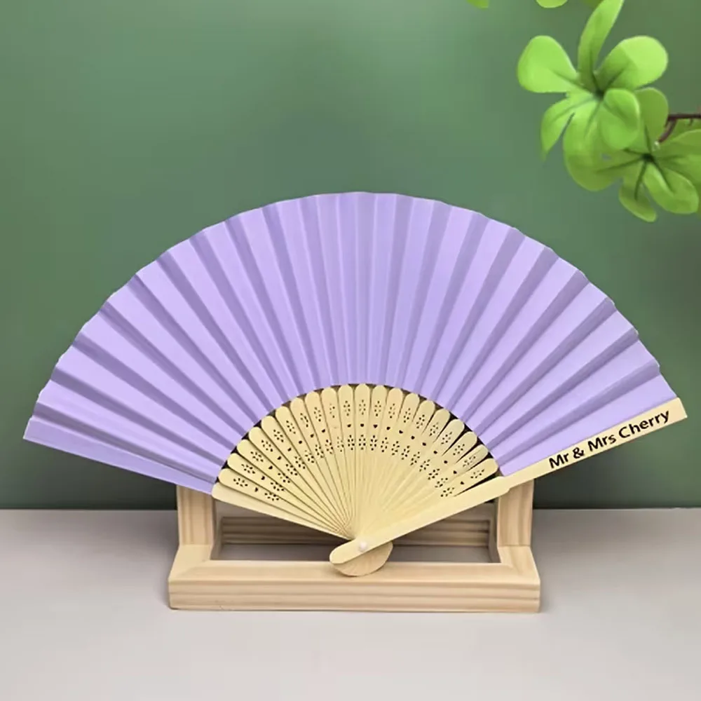 1Pc/5Pcs/10Pcs/20Pcs/30Pcs Elegant Light Purple Wedding Paper Fans, Bamboo Wedding Fans, Wedding Favors, Wedding Party Gifts. Wooden Hand Fan, Gift, Gift for Wife. Wedding Souvenirs, Mother's Day Events.