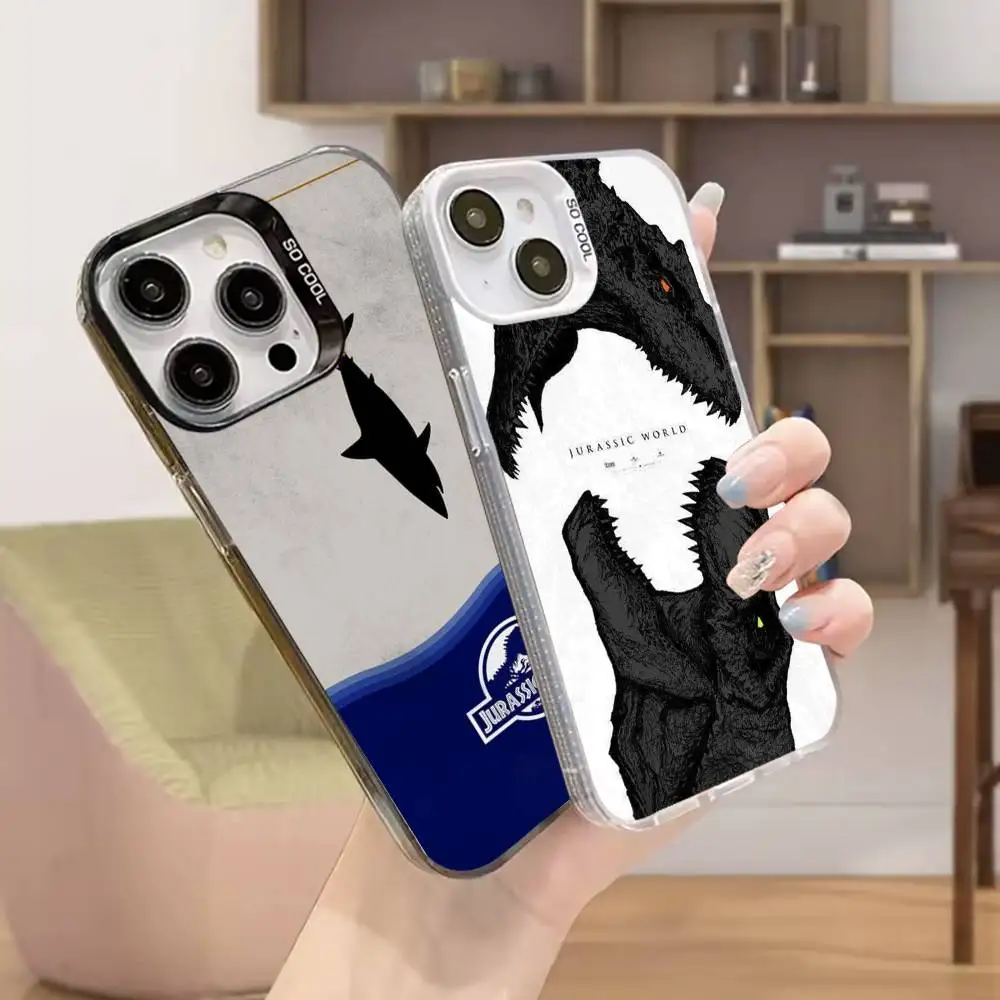 

J-Jurassic Park Dinosaur World Phone Case For iPhone 16,15,14,13,12,11,Mini,Pro,SE,MAX White Matte Shockproof Cover