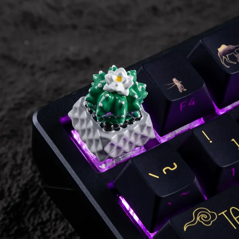 Cute Cactus Keycaps Personalized Customization Green Plant Mechanical Keyboard Keycaps 3D Resin Printed Keycap Accessories Gifts