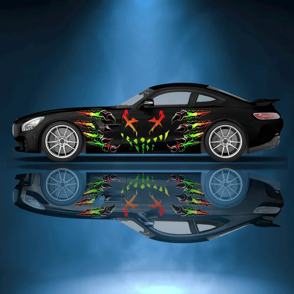 

Ghostly Demon Face Sharp Claw Car Side Sticker Decor,PVC Waterproof Scratch Resistant Decal,Car Protection,Auto Accessories Gift