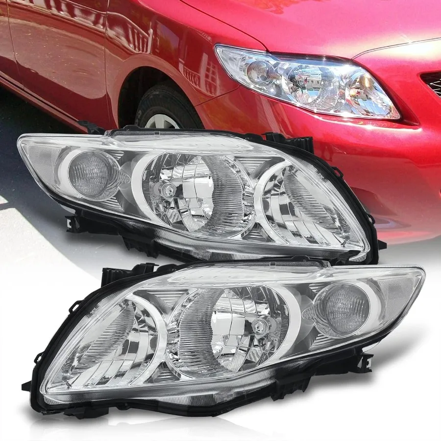 

Upgrade JDM Driving Signal Halogen Projector Headlights Headlamps Head Lights Lamps Assembly Pair LH RH Set Kit Compatible Repl