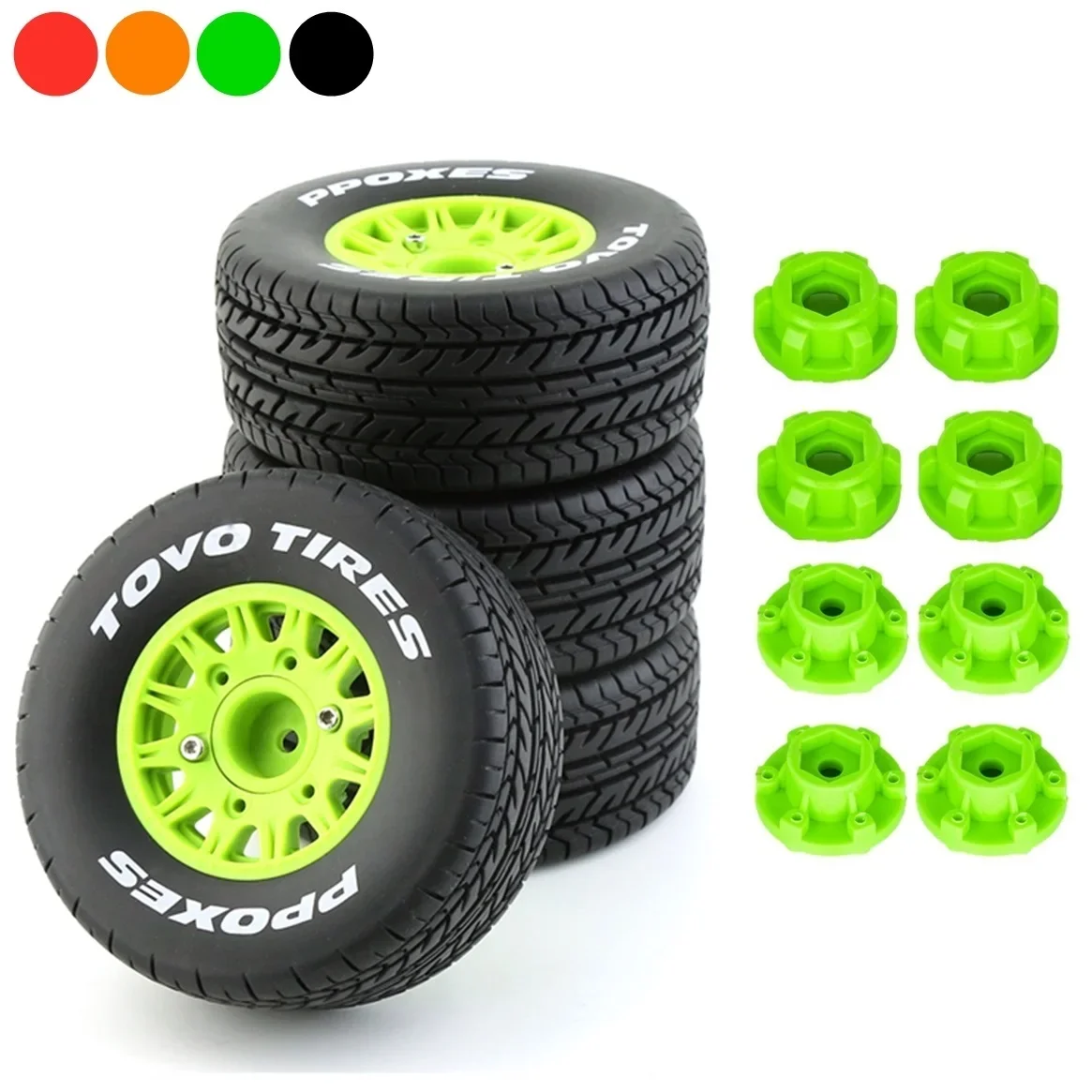 4Pcs 113mm 1/8 1/10 Short Course Truck Tire with 12mm 14mm 17mm Wheel Hex for TRAXXAS Slash ARRMA SENTON Vkar SCTX10 HPI RC Car