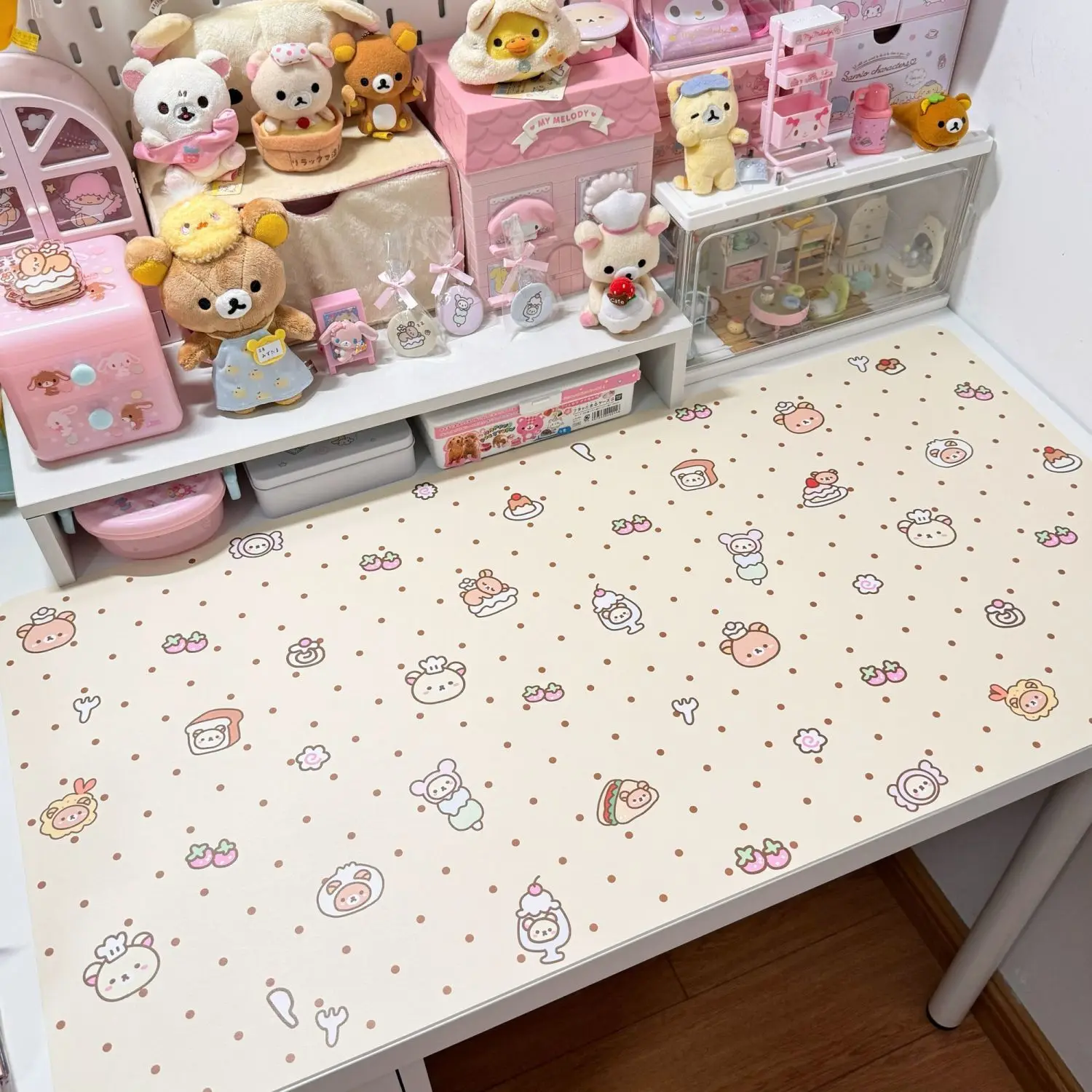 

Ins Style Teenage Girl Mouse Pad Cute Bear Office Study Dormitory Waterproof Non-slip PU Computer Keyboard Table Mat table cloth