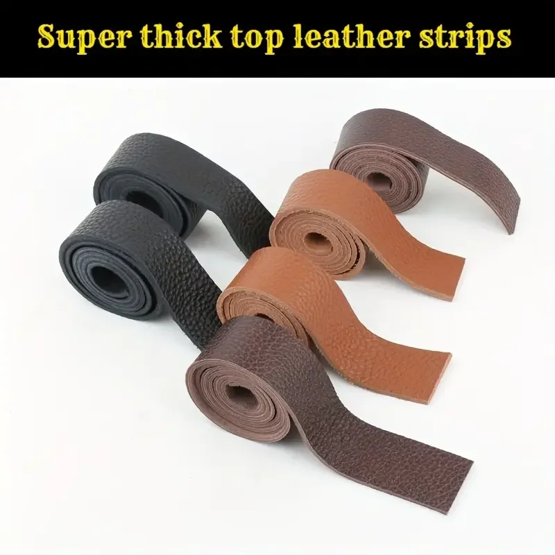 4mm Head Layer Cowhide Lychee Pattern Soft Belt Strap, Shoulder Strap, Bag Strap, Handmade DIY Accessory, Genuine Leather Fabric