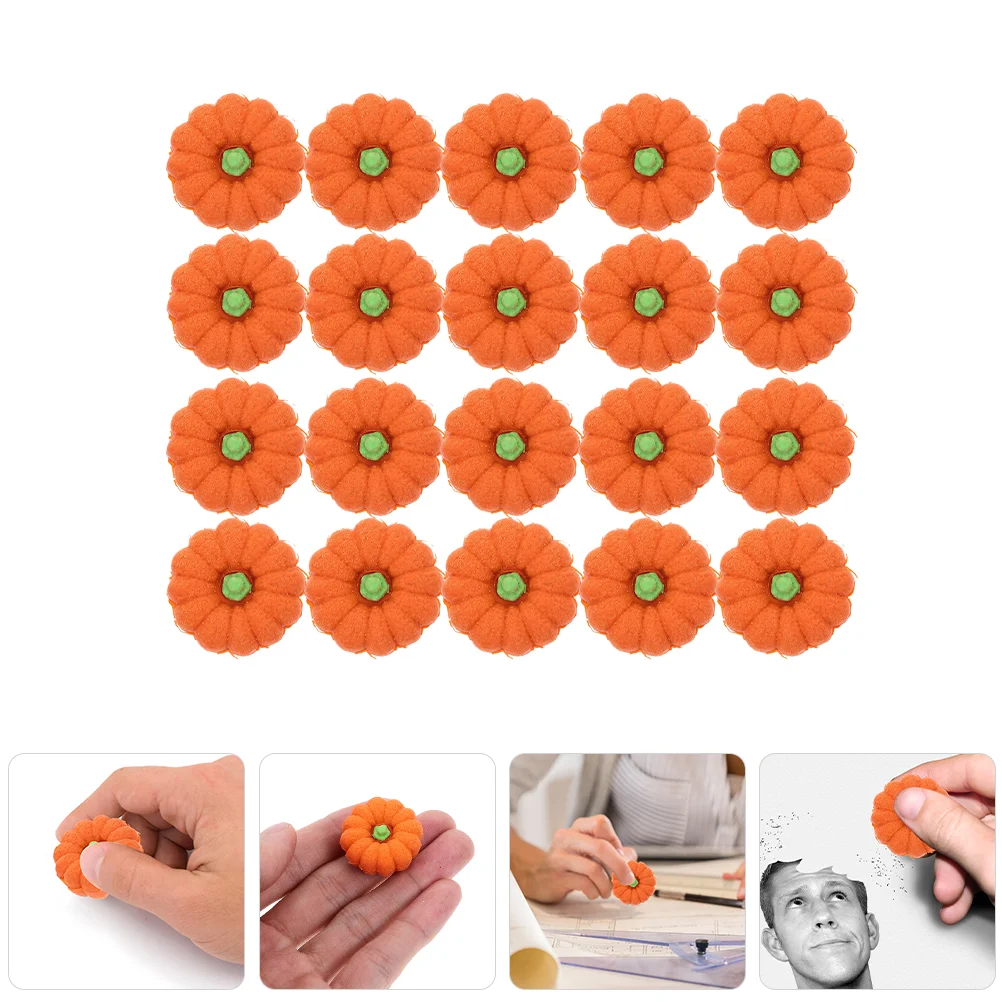 

20 Pcs Halloween Simulated Food Pumpkin Eraser Bulk Erasers for Kids Cute Portable Drawing Cartoon Pencil Student Child