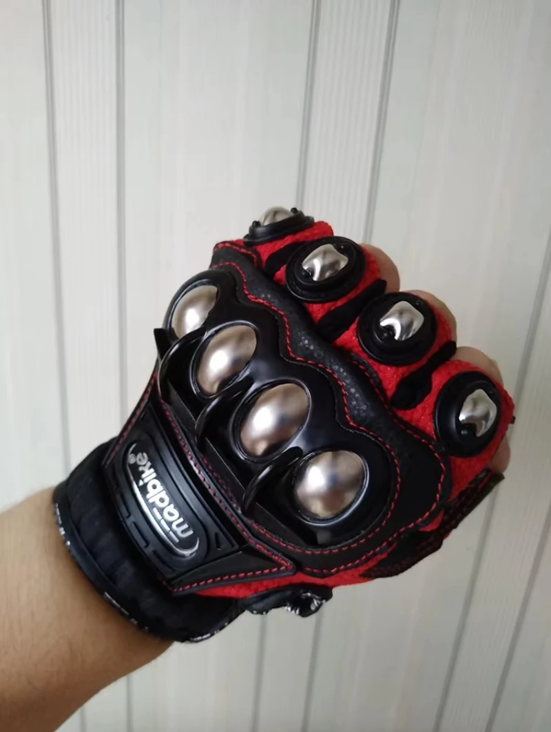 Tactical Gloves Steel Safety Outdoor Cycling Equipment Brass Knuckle Motorcycle Powersports Racing Bicycle Self Defence For Man