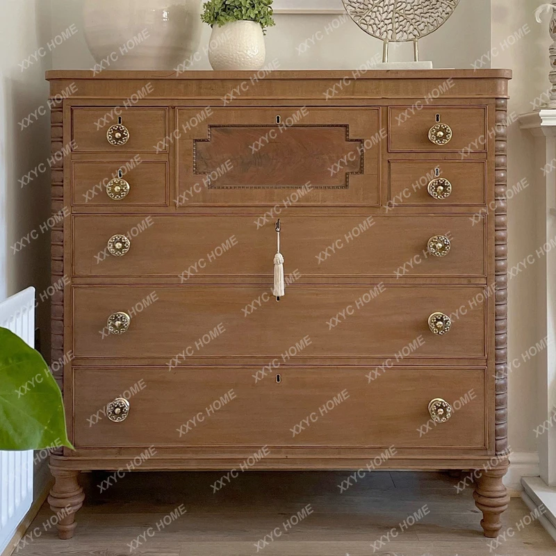 X-S Medieval solid wood/ carved storage neoclassical porch locker can be customized simple and modern HG