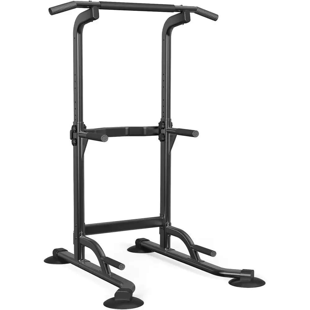 Höhenverstellbare Klimmzugstange und Dip-Station für das Home-Gym – Krafttrainingsgerät für Klimmzüge, Chin-Ups, Dips, Liegestütze