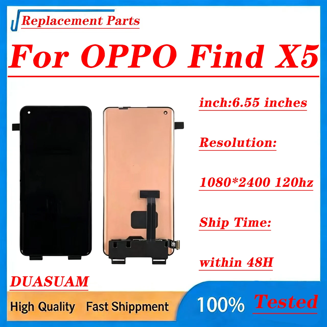 Wholesale Original AMOLED Screen For OPPO Find X5 6.55