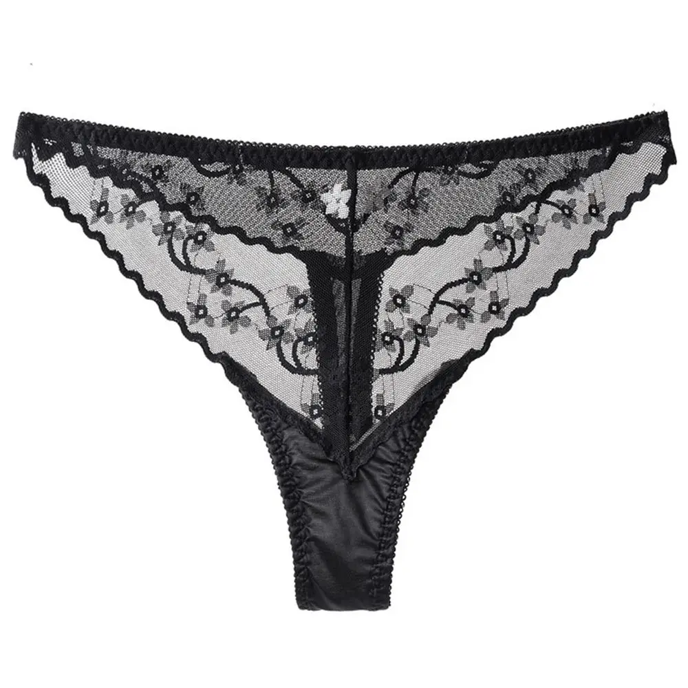 

Solid colors Fashion Design Girls G-String Ice Silk Women Lingerie Korean Style Underwear Lace Panties Low-Waist Thong