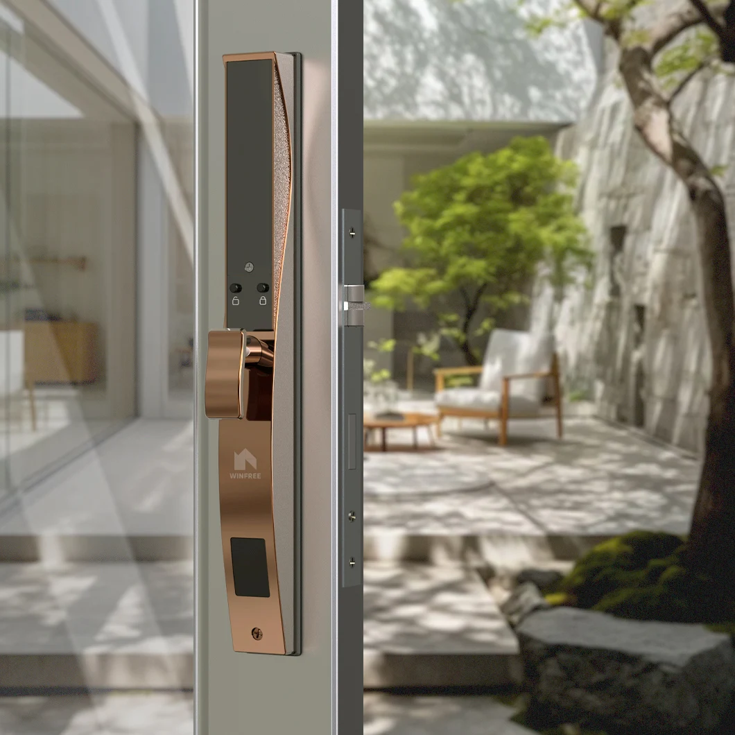 نظام متعدد اللغات روز جولد واي فاي البيومترية ثلاثية الأبعاد التعرف على الوجه الذكية بصمة كلمة المرور بطاقة المفاتيح الرقمية