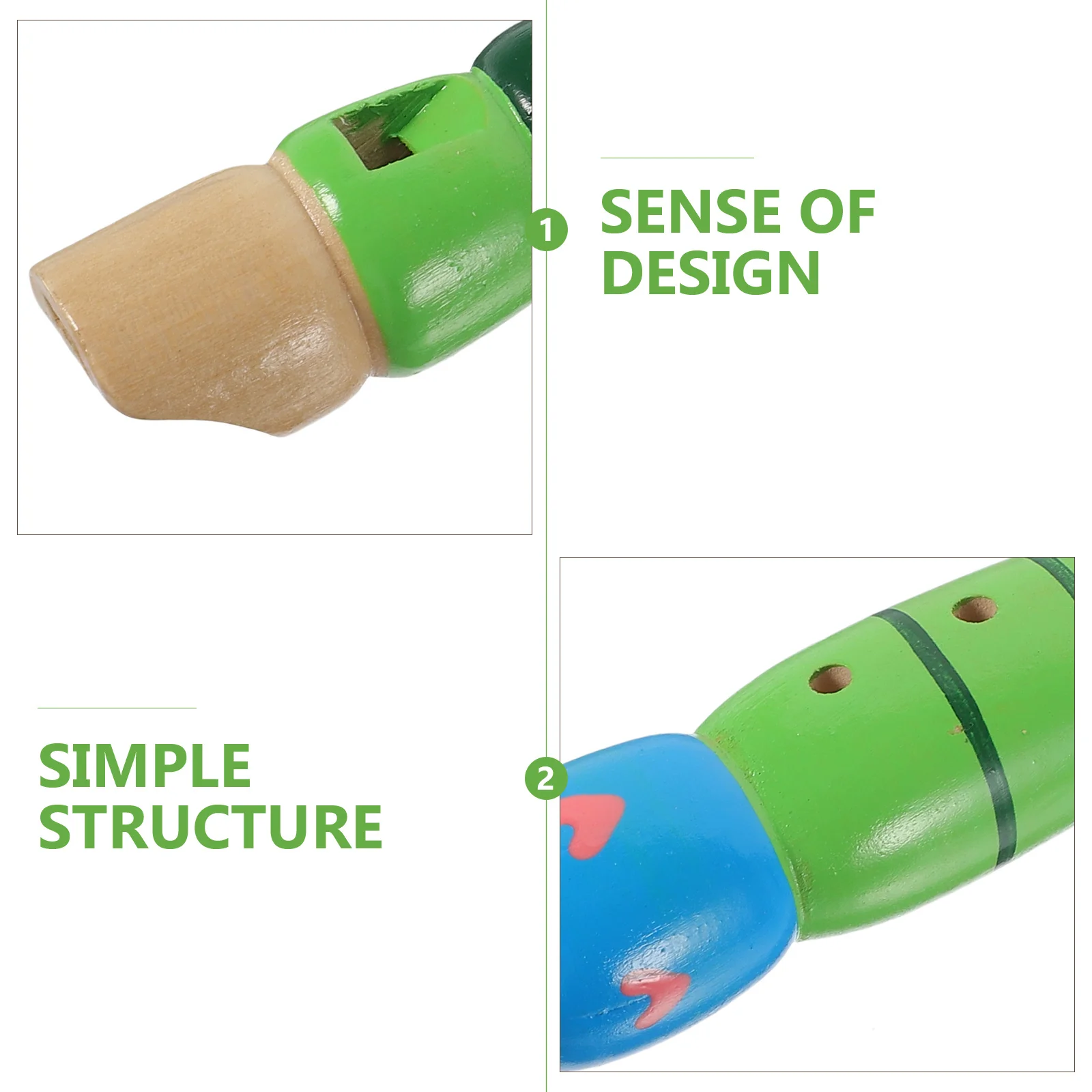 

Wooden Children Flute Set Bright Color 6-Hole Recorder For Kids Hand Flexibility Development Music Instrument