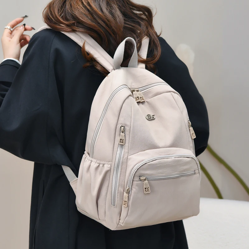 Stylish Multi Pocket Nylon Backpack for Women, Multi-functional Backpack, for Daily Commute School Weekend Getaways Short Trip