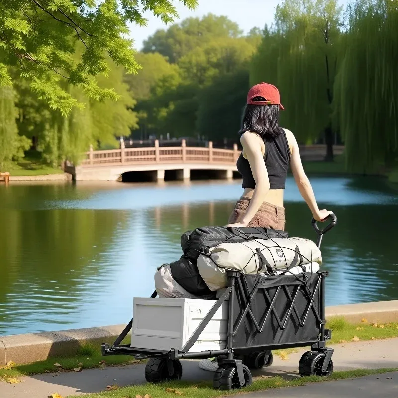 

Outdoor portable camping trolley garden cart beach cart multi-purpose luggage cart foldable for camping shopping
