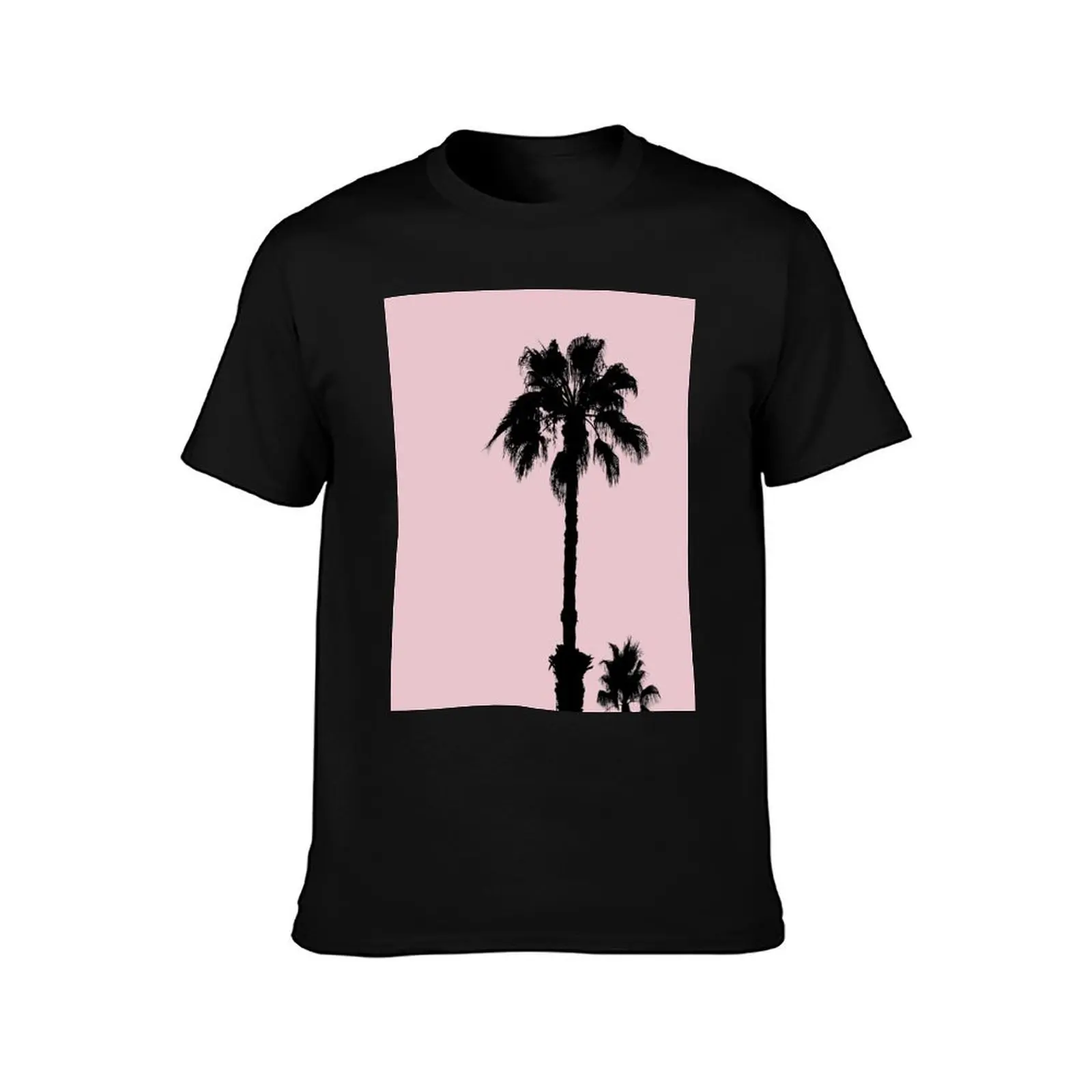 Palm Tree Silhouettes On Pink T-Shirt oversized oversized t shirt blanks Short sleeve tee cotton t shirt men