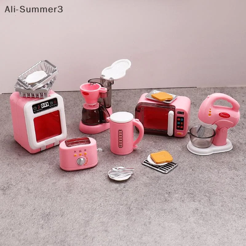 1 Zestaw 1:12 Miniaturowy Ekspres do Kawy Ubijaczka do Jajek Urządzenia Domowe Dekoracja Zabawka Akcesoria do Domku dla Lalek